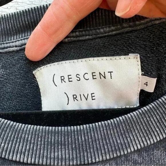 RESCENT RIVE Acid washed gray sweatshirt with ruffles - SIZE 4 - Picture 4 of 6